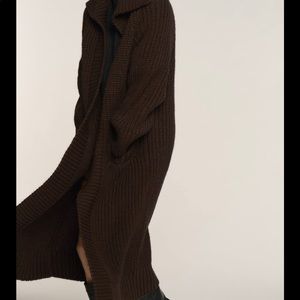 Wide Lapel Knit Coat